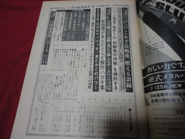 【プロ野球】週刊ベースボール 　昭和51年7月19日号　_画像2
