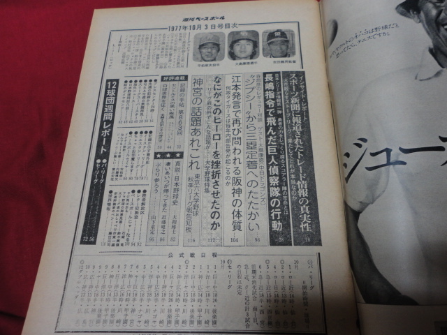 【プロ野球】週刊ベースボール 　昭和52年10月3日号　_画像2