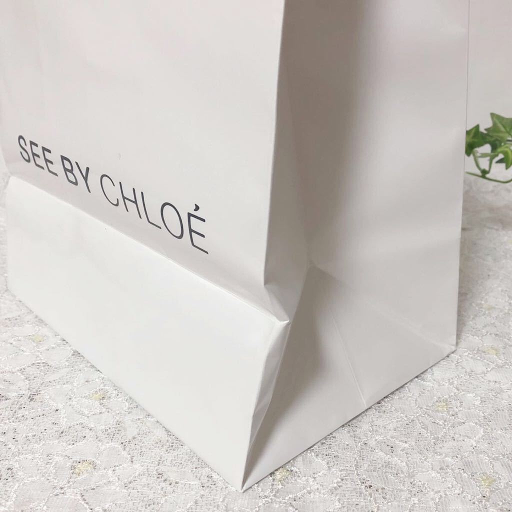 シーバイクロエ「SEE BY CHLOE」ショッパー (1817) 正規品 ブランド紙袋 ショップ袋 ツヤありホワイト24×30×15cm 折らずに発送