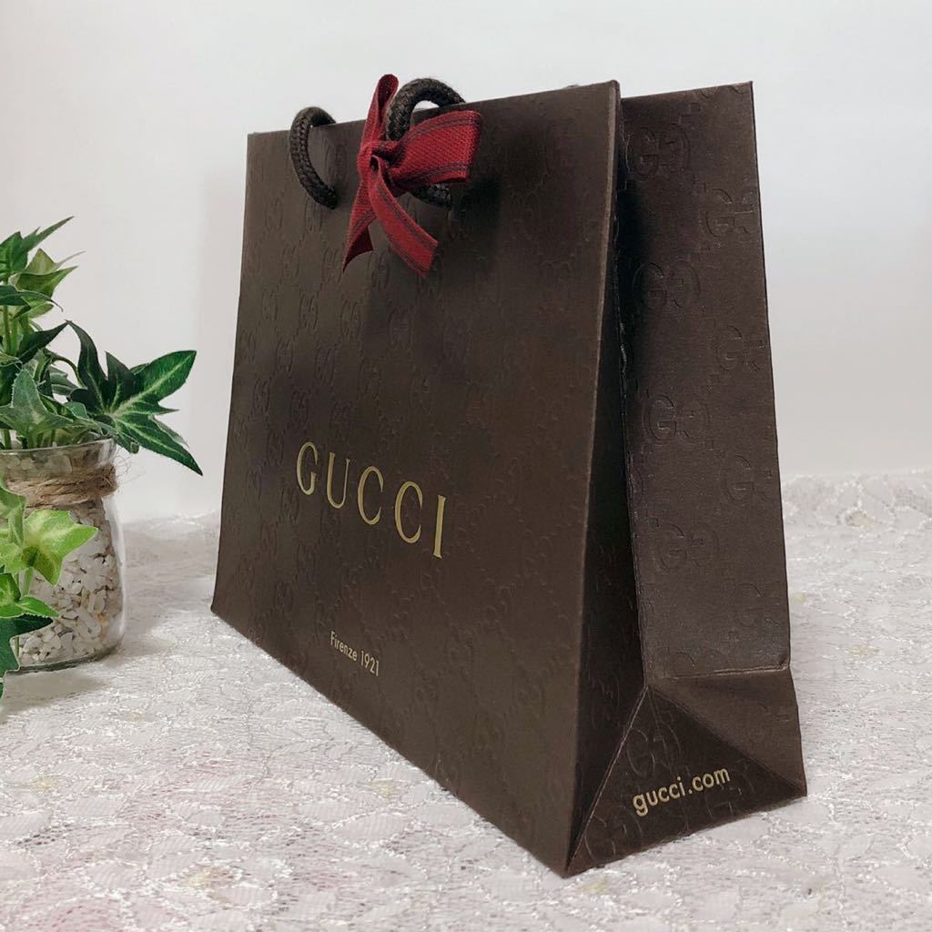 グッチ 「 GUCCI 」ショッパー 小物用 (2032) GG型押し 正規品 ブランド紙袋 ショップ袋 小物箱サイズ 小さめ 折らずに配送