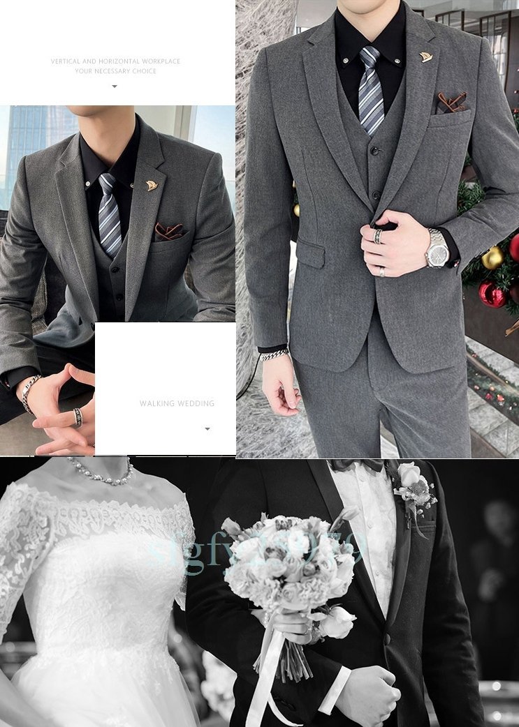 B79☆新品 3ピーススーツ スーツ メンズ ビジネススーツストライプセットアップ カジュアルスーツ フォーマルスーツ通勤 結婚式イベント_画像8