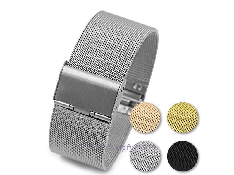 L956☆新品汎用 ステンレス製 メッシュ 腕時計 ベルト ブレスレット バンド 交換用 20mm /シルバー_画像4