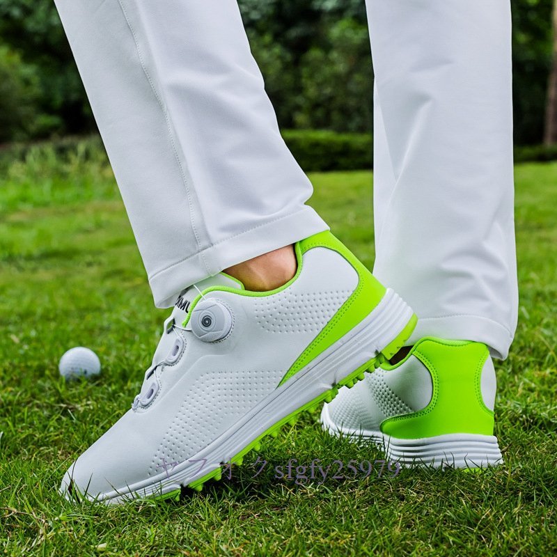 R488 new goods golf shoes sneakers strong grip spike shoes wide soft spike Poe tsu shoes waterproof . slide enduring .24.5~27.5cm