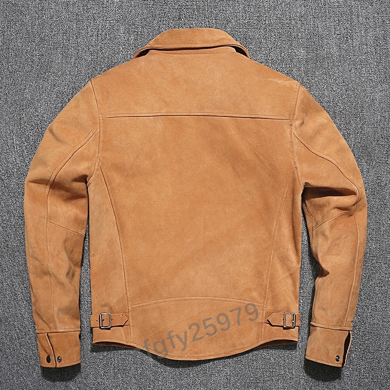 I283* new goods rider's jacket leather jacket cow leather suede Vintage original leather leather jacket men's fashion S~4XL Brown selection /L size 