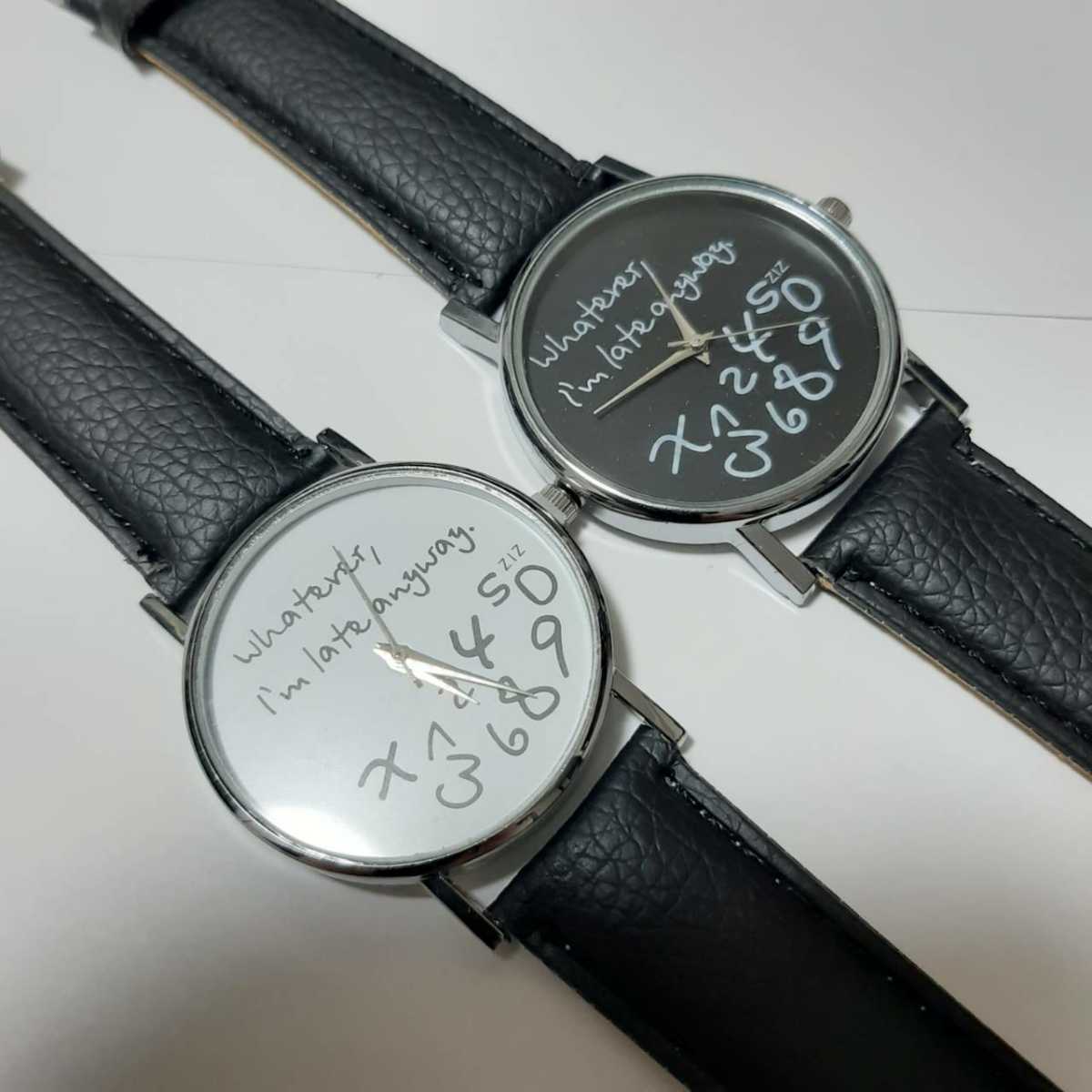 新品　腕時計　数字タイプ　ビジネス　白黒二本セット　8_画像1