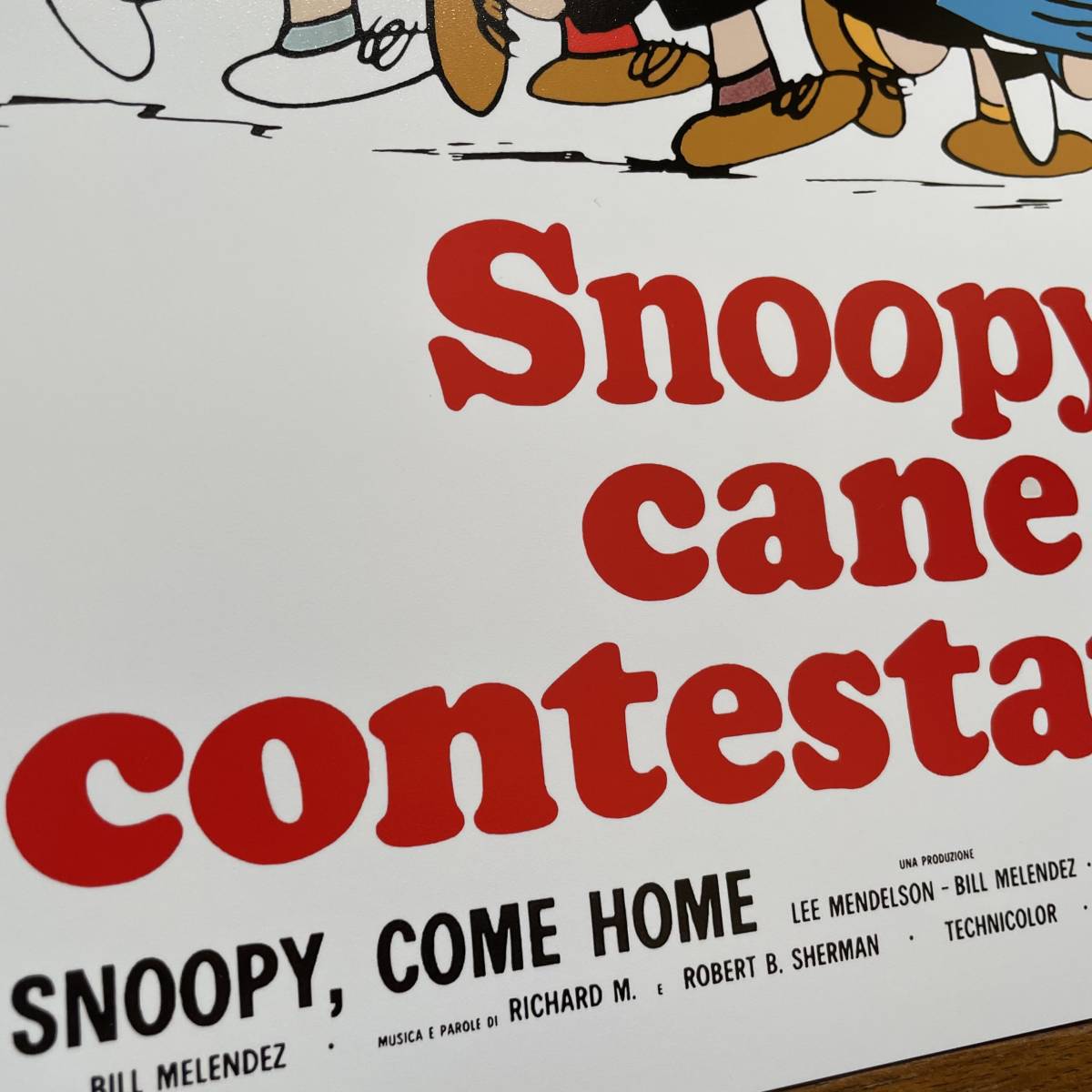 ポスター『スヌーピーの大冒険』（Snoopy, Come Home!）イタリア版 Peanuts 1977★ピーナッツ/Snoopy/チャーリー・ブラウン_画像4