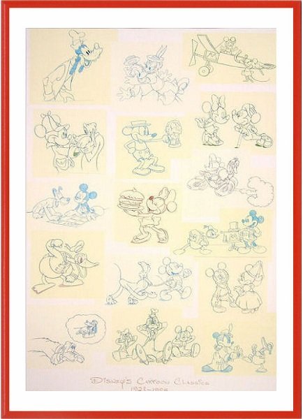 ◎ウォルト・ディズニー『ＣartoonClassics1928～1995』複製画★【新品】