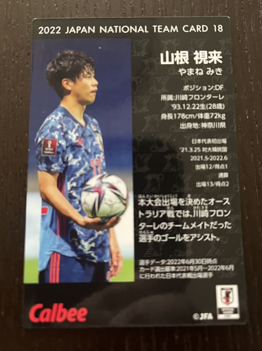 同梱可能☆カルビー サッカー日本代表チームチップス2022年☆DF 山根 視来ノーマルカードの画像2