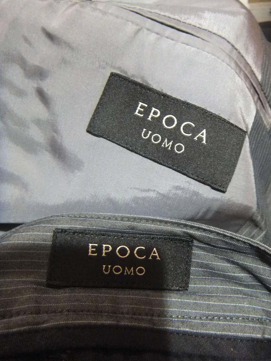 EPOCA UOMO エポカ ウォモ メンズ 46 ノータック スーツ セットアップ ストライプ ジャケット ブレザー　スラックスパンツ メ15144_画像10