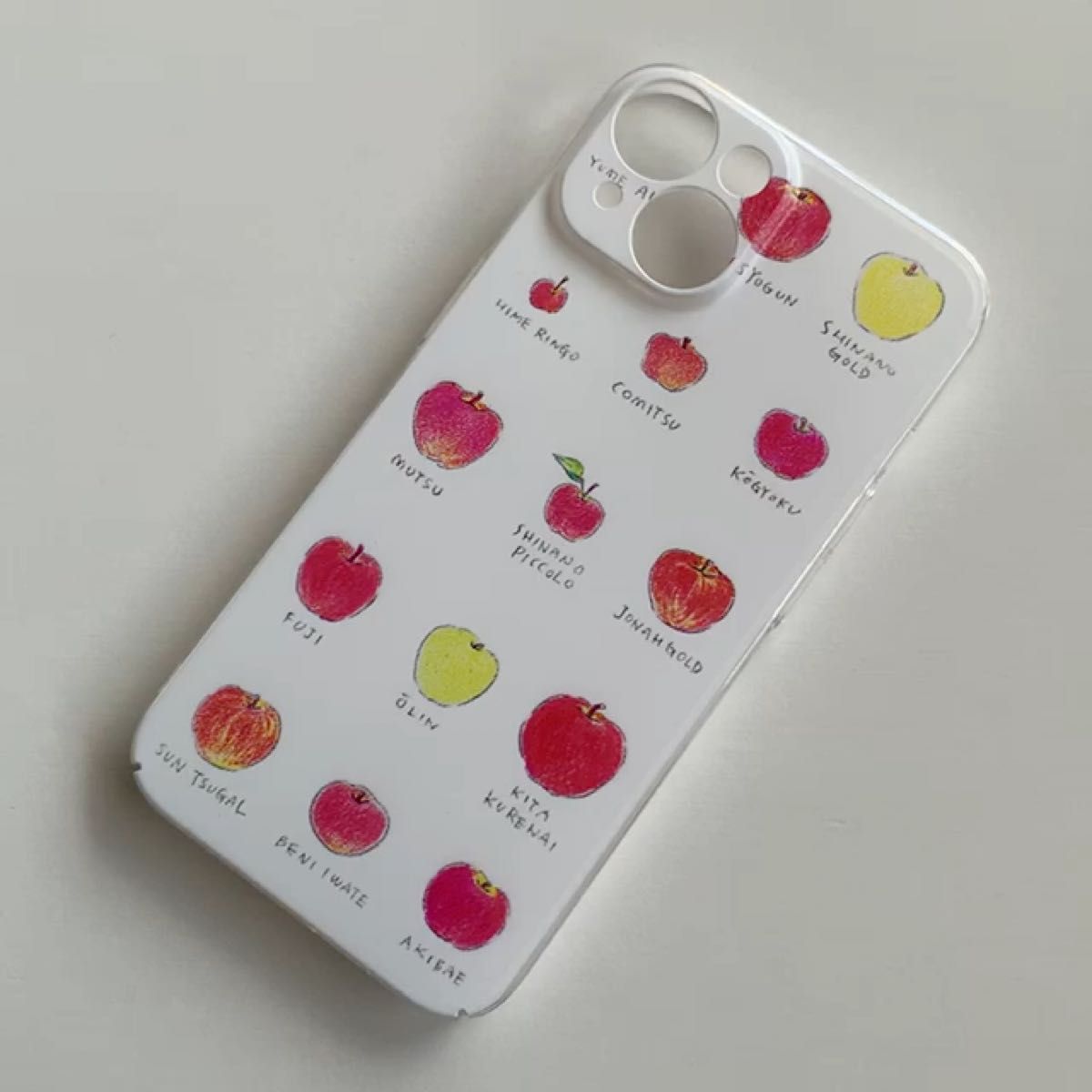 リンゴカバー　 iPhoneケース　側面クリアケース スマホカバー