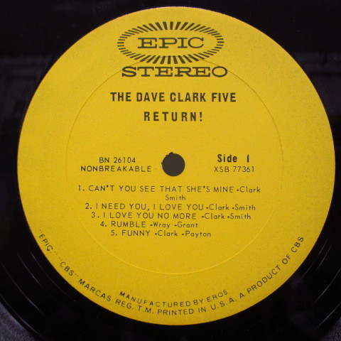 DAVE CLARK FIVE-Return ! (US Orig.Stereo LP)_画像3