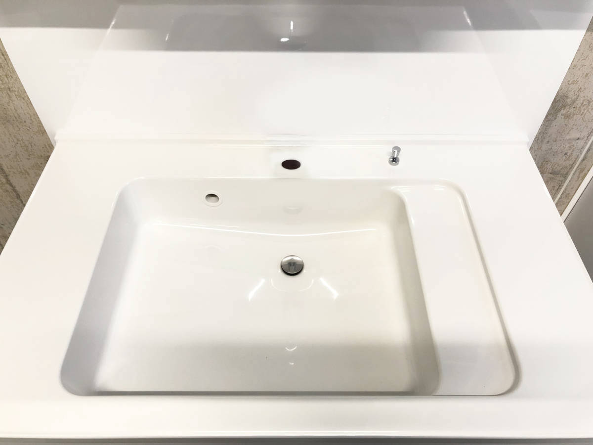 新品未使用品!☆90cmオーダー洗面化粧台(ホワイトオーク柄扉 新品未使用品!☆90cmオーダー洗面化粧台(ホワイトオーク柄扉