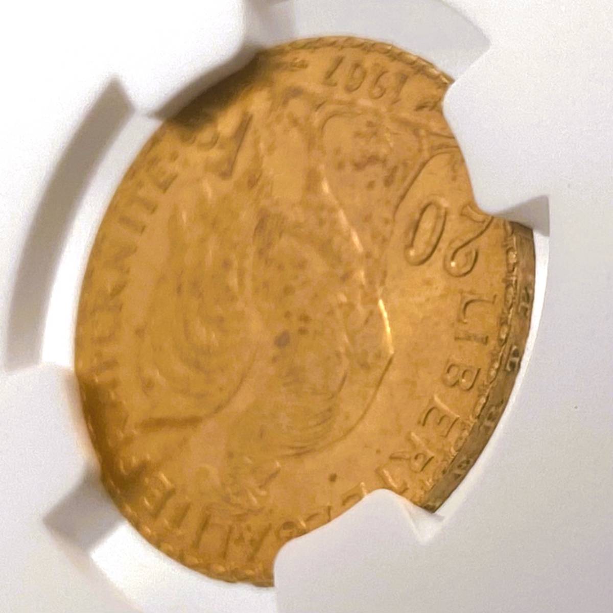 初年度発行 高鑑定品 1907年 フランス 金貨 NGC MS65 20フラン