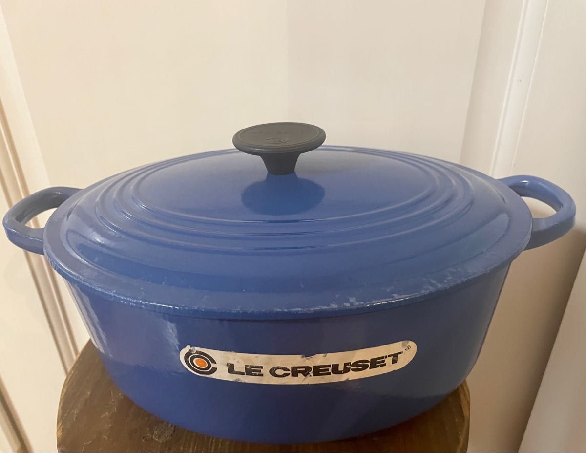 ル・クルーゼ　ココットロンド　オバール28センチ　ホーロー鍋 ブルー　青　    LE CREUSET 両手鍋 オーバル