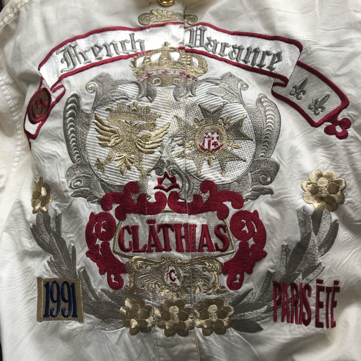  rare article CLATHAS Clathas 1991 Vintage Old embroidery ratio wing shirt 38 *1000