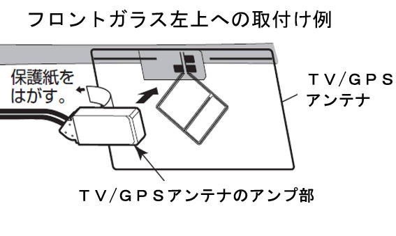 安心の純正 ＧＰＳ／地デジ用 複合アンテナ 激安セット AVIC-CL910 AVIC-CW910 AVIC-CZ910 AVIC-CQ911 AVIC-CL911 AVIC-CW911 26_1sGC_取付け説明例