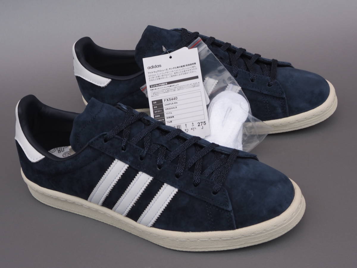 デッド!! 27,5cm 新品!! 限定 20年 adidas キャンパス 80s 紺 スエード素材 27,5ｃｍ / US 9 1/2 天然皮革_画像1