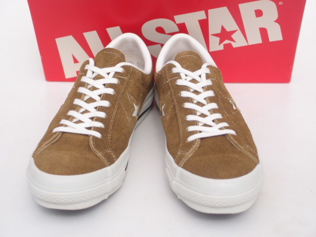 美品!! US9/27.5cm 日本製 限定 converse ワンスター J SUEDE OLIVE オリーブ MADE IN JAPAN_画像3