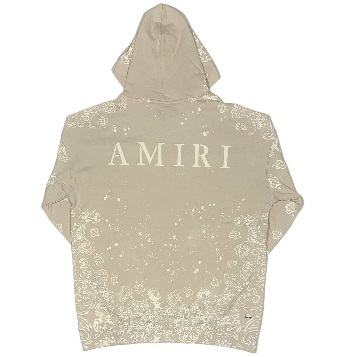 [並行輸入品] AMIRI アミリ BANDANA BLEACH ALL OVER HOODIE バンダナ柄 ブリーチ プルオーバーパーカー (クリーム) (XL)_画像2