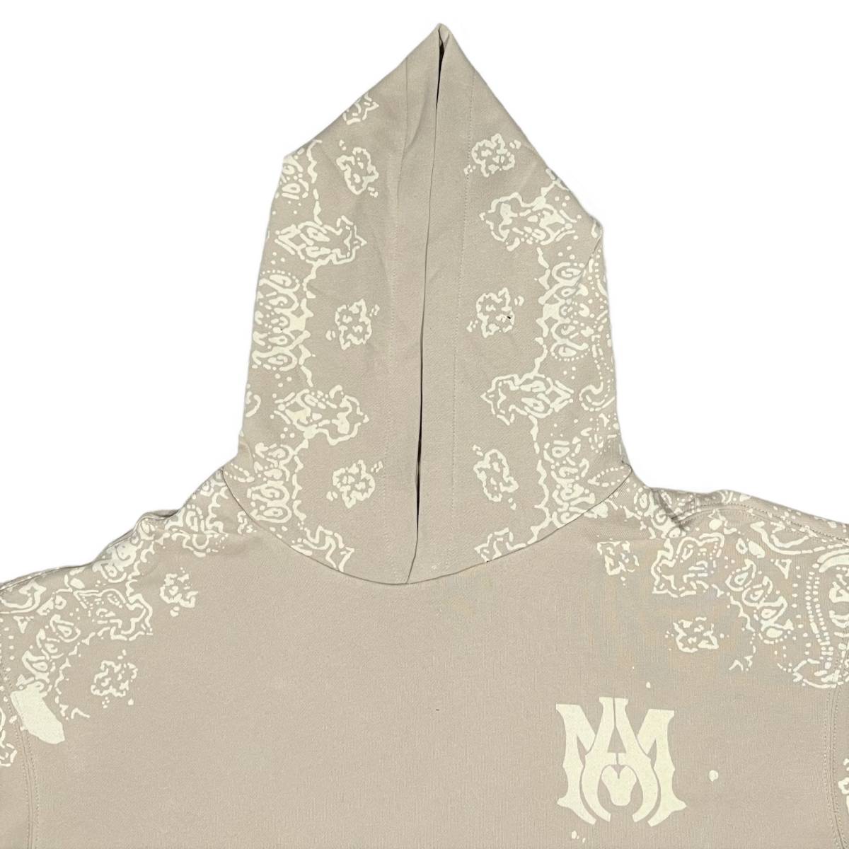 [並行輸入品] AMIRI アミリ BANDANA BLEACH ALL OVER HOODIE バンダナ柄 ブリーチ プルオーバーパーカー (クリーム) (XL)_画像3