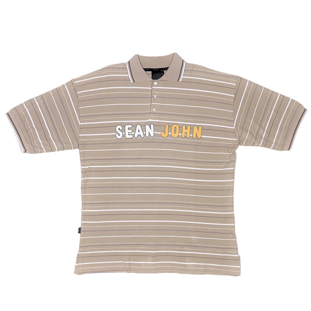 [並行輸入品] SEAN JOHN ショーンジョン ボーダーデザイン S/S 半袖 ポロシャツ (XXL)