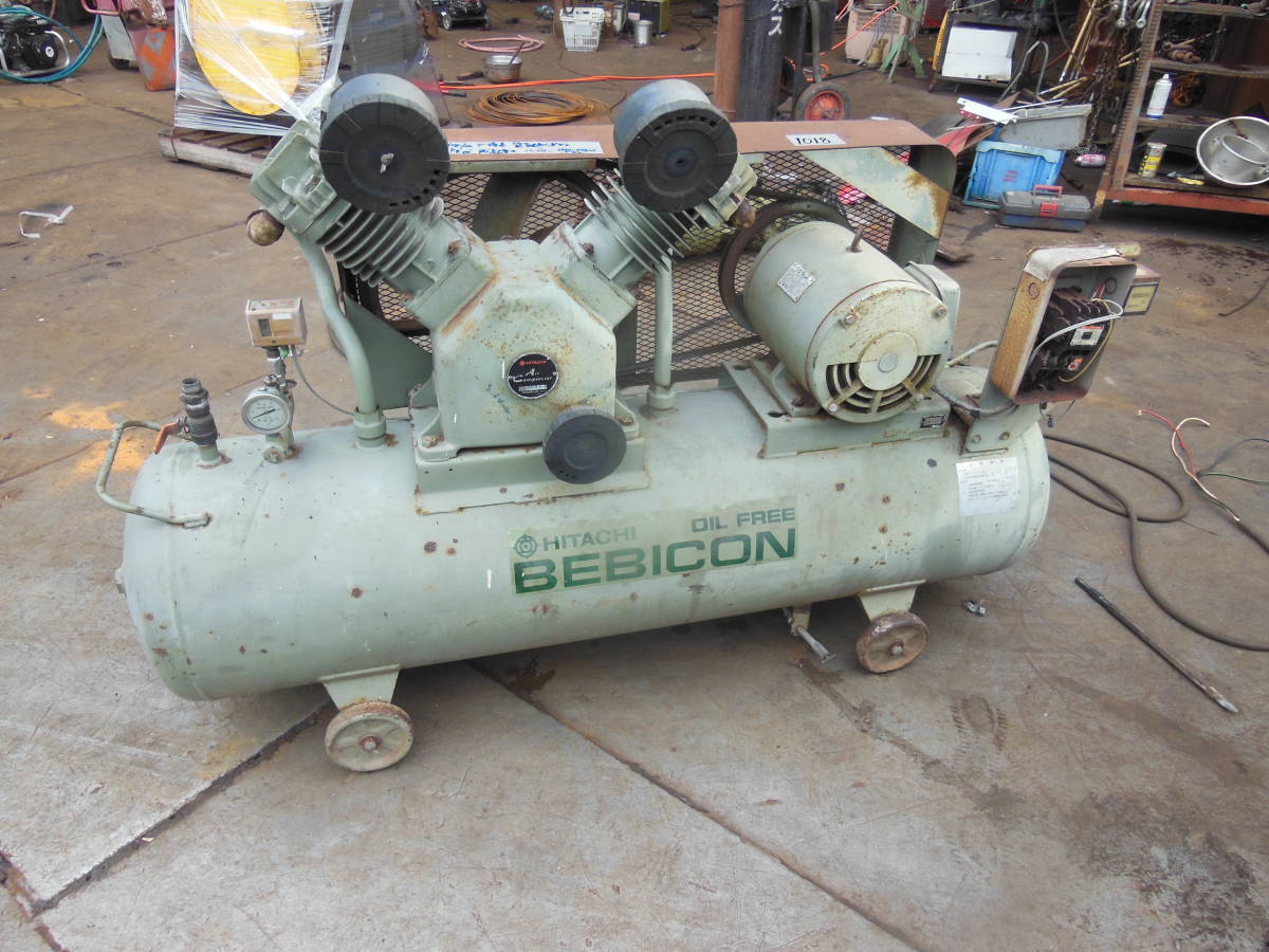 さらにその】 油谷 №1018 エアーコンプレッサー 7.5KW 10馬力 日立