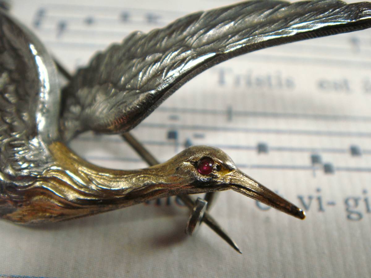 1900年代初頭FRANCE/アンティーク/ヴィンテージ/コウノトリ/鳥モチーフ