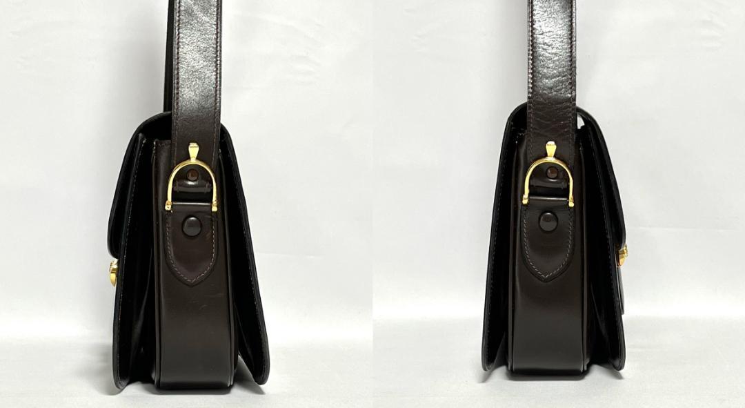 CELINE ヴィンテージ 馬車金具 金具 レザー ITALY製 ショルダーバッグ ヴィンテージ HB01764 ショルダー