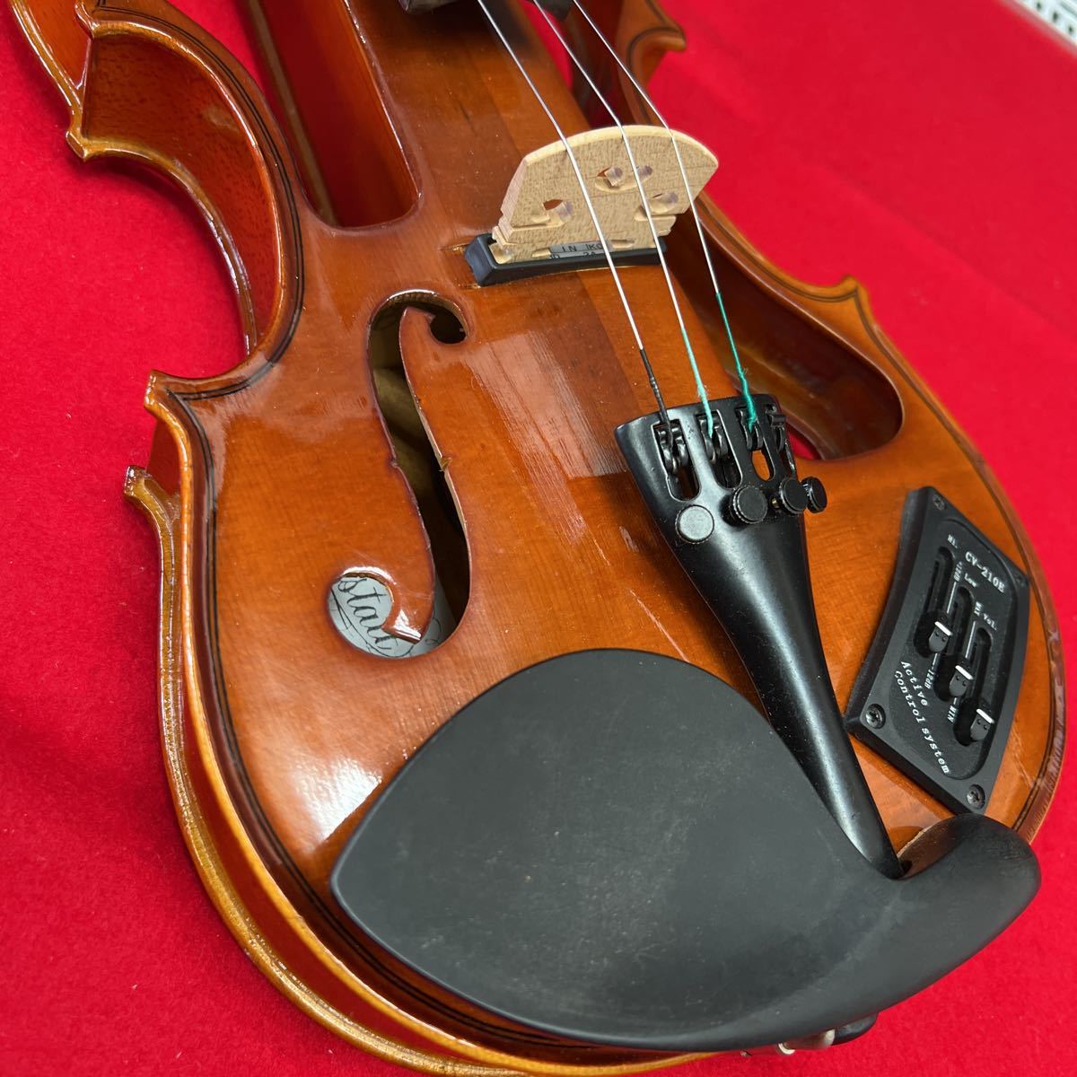 エレキバイオリン 電子バイオリン ケース付 弓  ハルシュタットcv-210E 電子弦楽器 現状品 美品 サイレントバイオリン の画像5