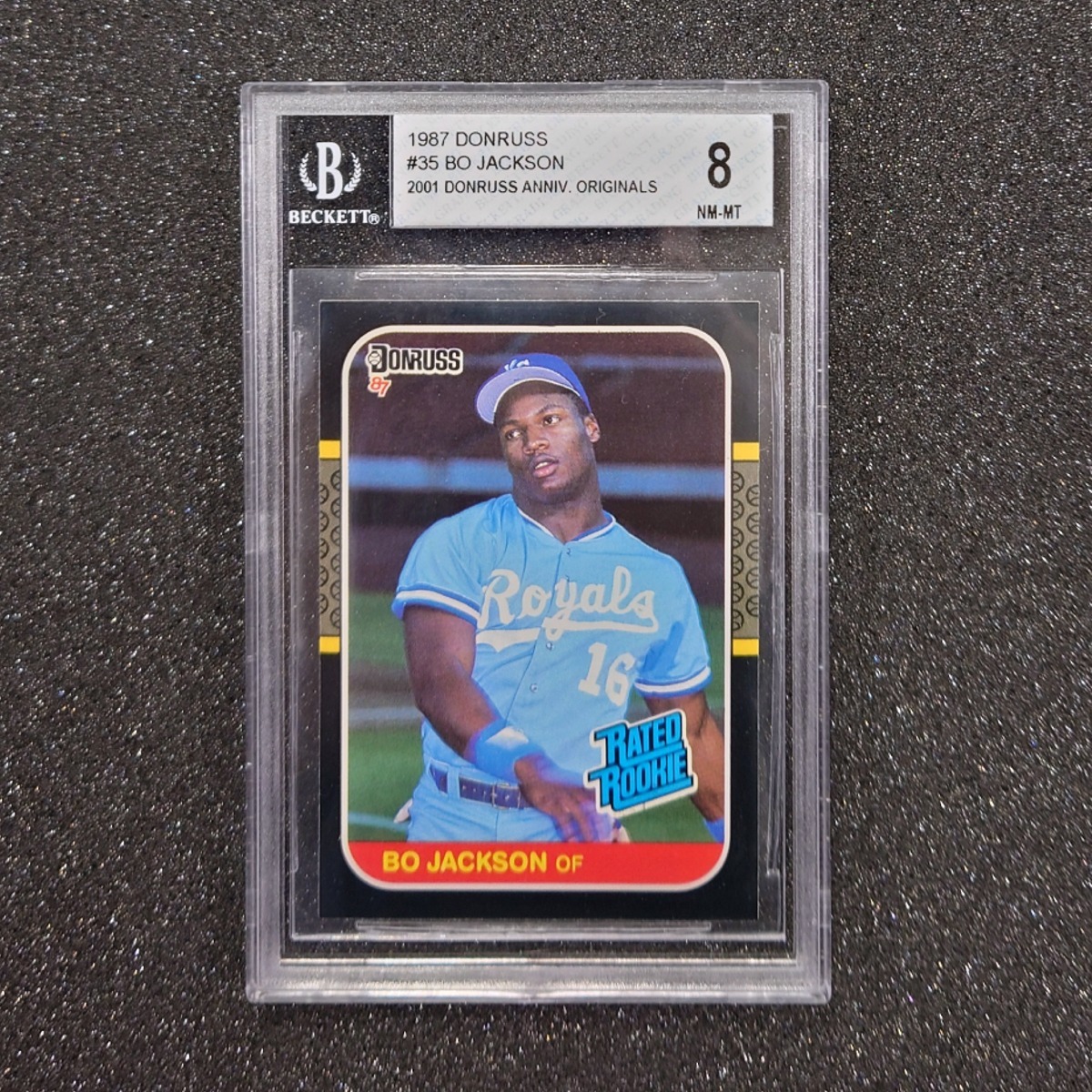 ◆【MLBとNFLの二刀流！ Rated Rookie card】Bo Jackson 2001 Donruss Anniv. Originals 1987 Donruss BGS８ ◇検索：ボー・ジャクソン