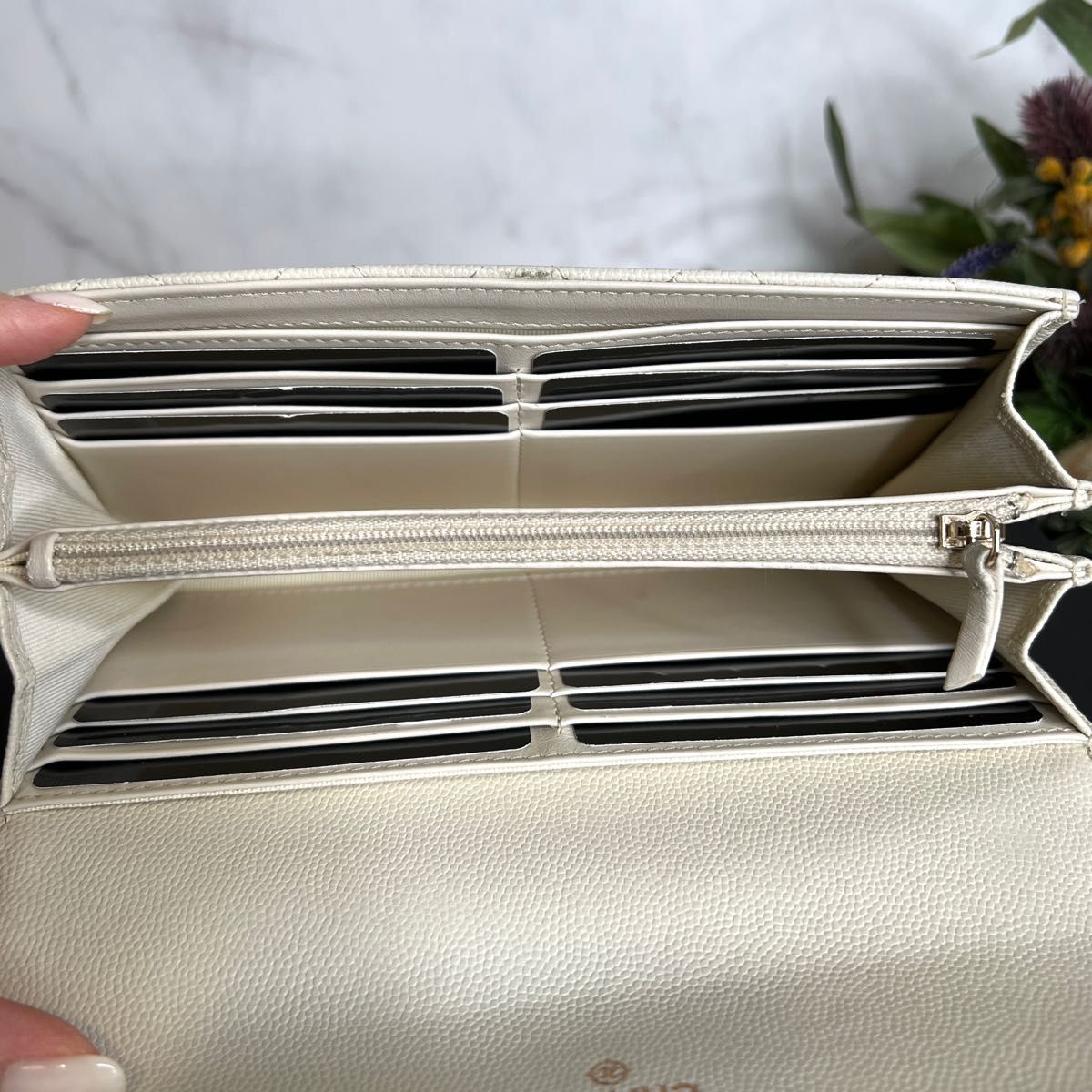 CHANEL シャネル【美品】マトラッセ キャビアスキン 長財布 最新デザイン