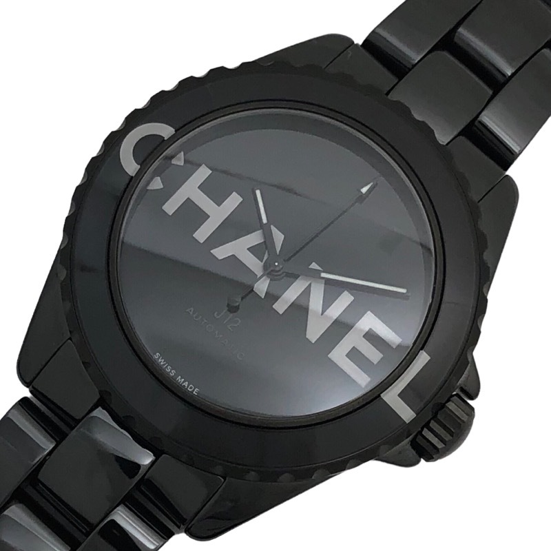 シャネル CHANEL J12 ウォンテッド ドゥ シャネル H7418 ブラック文字盤 腕時計 メンズ 中古