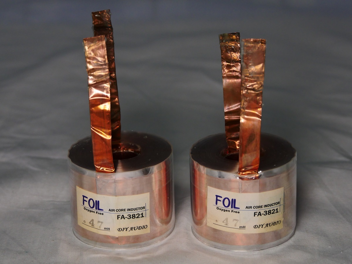 DIY AUDIO FOIL FA－3821スピーカー ネットワーク用コイル 0.47mH？ 2個　ジャンク品_画像1