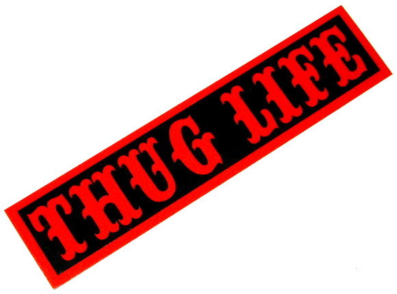 新品 アウトロー バイカー スラング ステッカー 「Thug Life」 (赤×黒) FTW スカルフライト ウェストライド ハーレーダビッドソン バイク_画像1