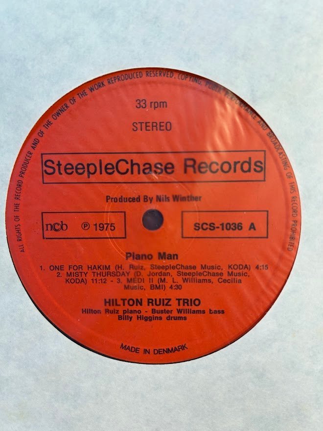 【LP】 HILTON RUIZ TRIO/PIANO MAN SteepleChase デンマーク盤_画像2