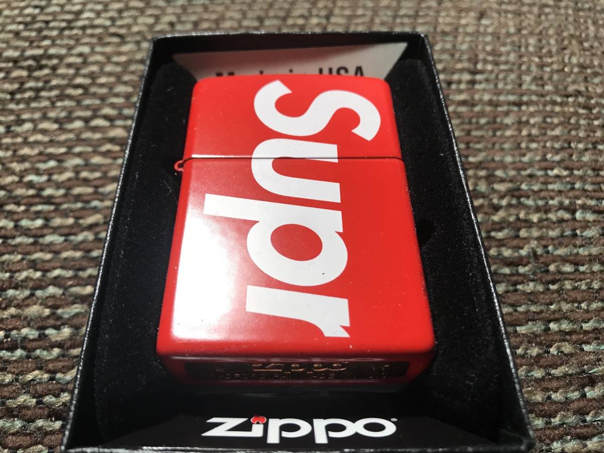新品 未使用 国内正規品 ◆ Surpreme 18ss Logo Zippo ◆ 半タグ付 代官山店舗購入商品_画像5