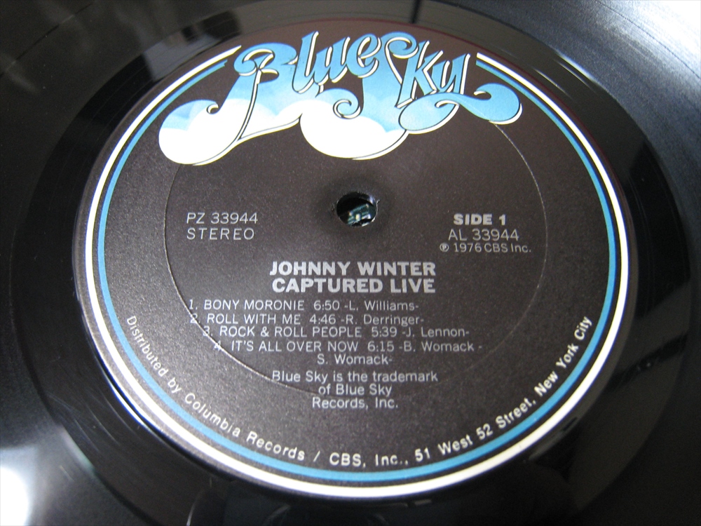 【LP】 JOHNNY WINTER / ●プロモ● CAPTURED LIVE US盤 ジョニー・ウインター 狂乱のライブ_画像7