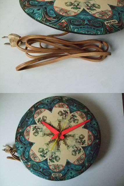 1968s Vintage /pi- Tarmac sPeter Max / clock ornament / Flower Girl / American made / GENERAL ELECTRIC / Vintage/ secondhand goods 