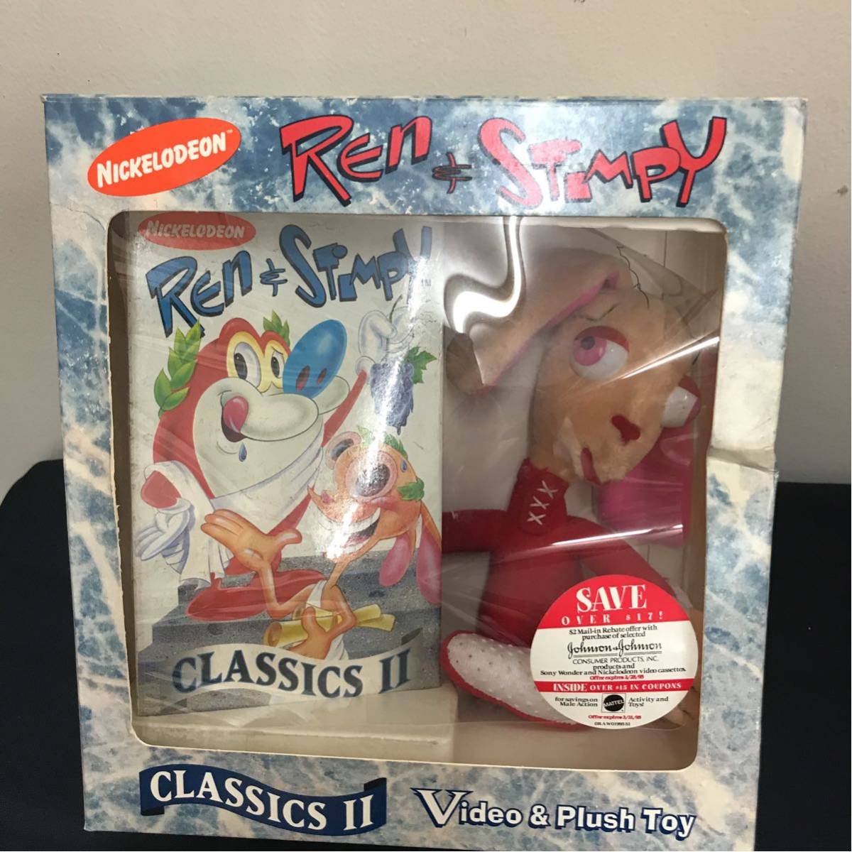 REN&STIMPY ビデオ video plush toy ぬいぐるみ フィギュア ニコロデオン ＮＥＣＫＥＬＤＥＯＮ レン&スティンピー レンスピ mattel マテル_画像2