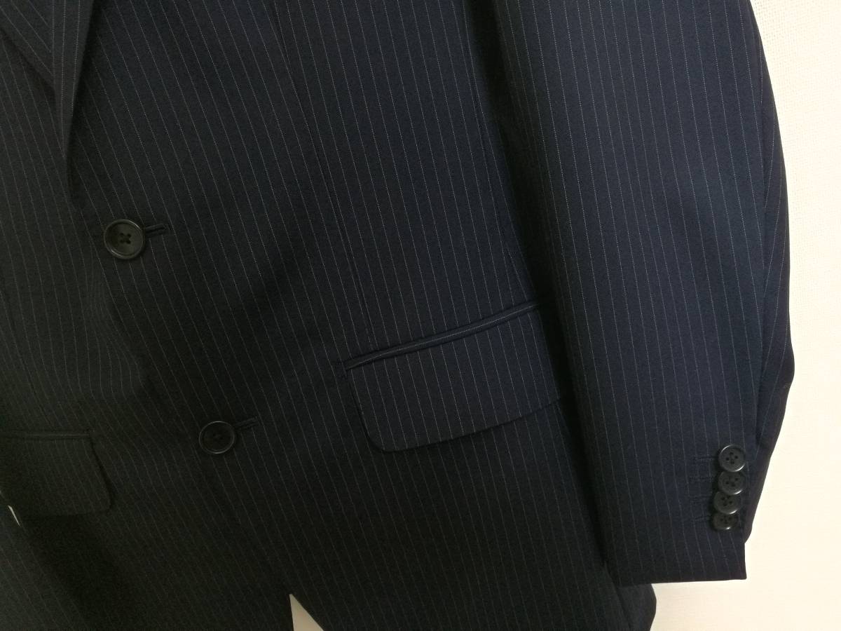 最高級ライン SHIPS Tailoring Style スーツ カノニコ SUPER 120'S シップス VITALE BARBERIS  CANONICO セット 細身 紺 42 日本 ノータック
