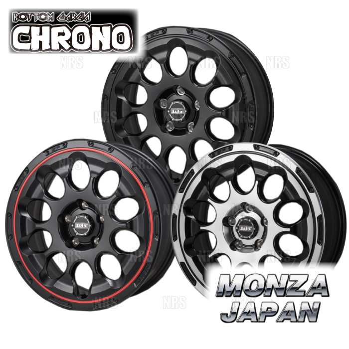 MONZA モンツァ BOTTOM GARCIA CHRONO クロノ (2本セット) 7.0J x 17 インセット+38 PCD114.3 5穴 セミグロスブラック (BGC-701738-SGB-2S_画像1