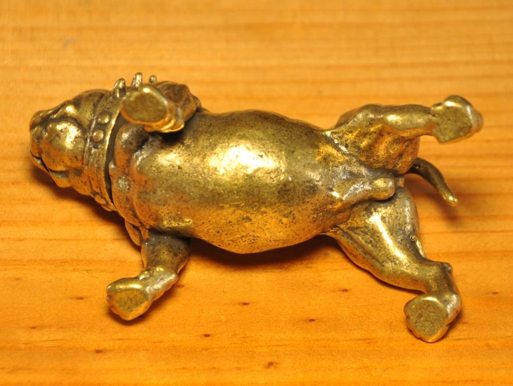 solid brass ソリッド ブラス 真鍮 無垢 生地 鋳物 鋳造 オーナメント オブジェ PUNK ブルドッグ 犬 いぬ dog 動物 置物 ハンドメイド 215g_画像4