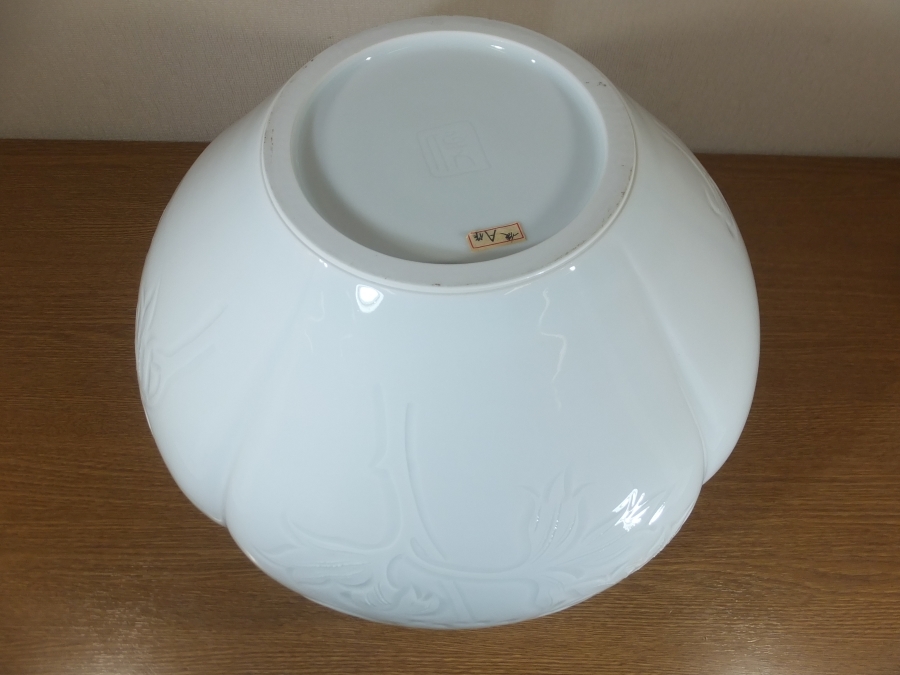 真作保証】 奥川俊右衛門 自作 大作 H28㎝ 白磁花瓶 有田焼 伝統工芸士