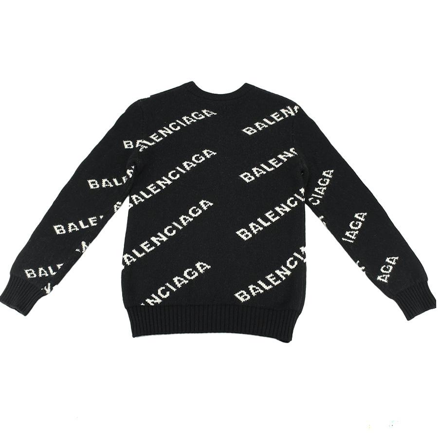 お買得】 バレンシアガ ロゴ ニット グレー ブラック 534418 美品
