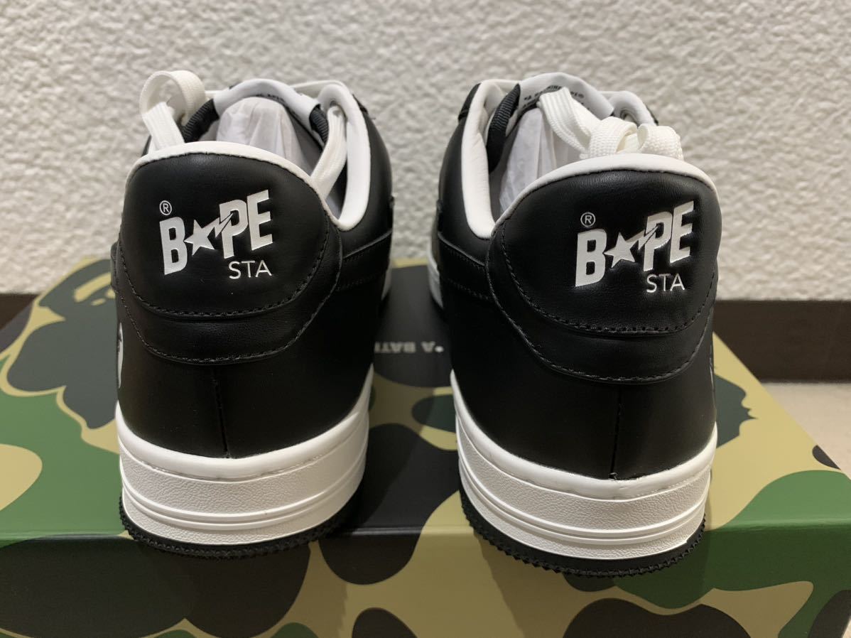 ☆激レア☆未使用☆ APE bapesta ホワイト ブラック レザー 27cm kaws