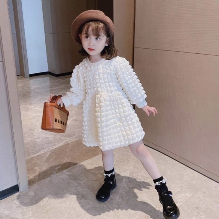 ブティック ワンピース 韓国 子供服 キッズ ポップコーン 長袖 ふんわり もこもこ 120 - 通販 - www.drelciopiresjr.com.br