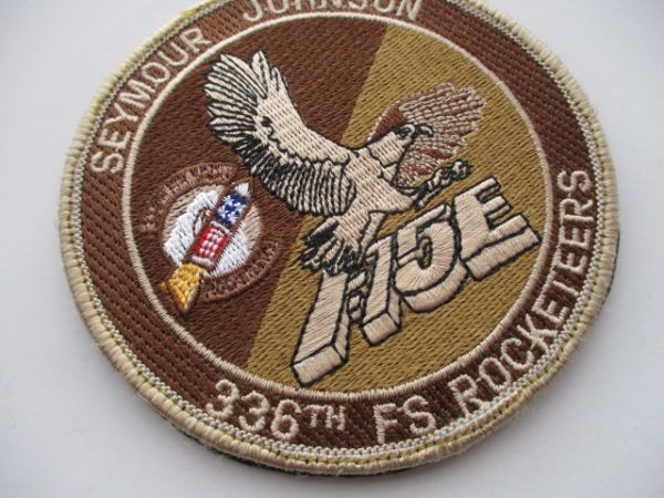 【送料無料】アメリカ空軍336TH FS ROCKETEERSパッチF-15EワッペンSEYMOUR JOHNSON/patchストライクイーグルAIR FORCE米空軍USAF米軍US M65_画像2