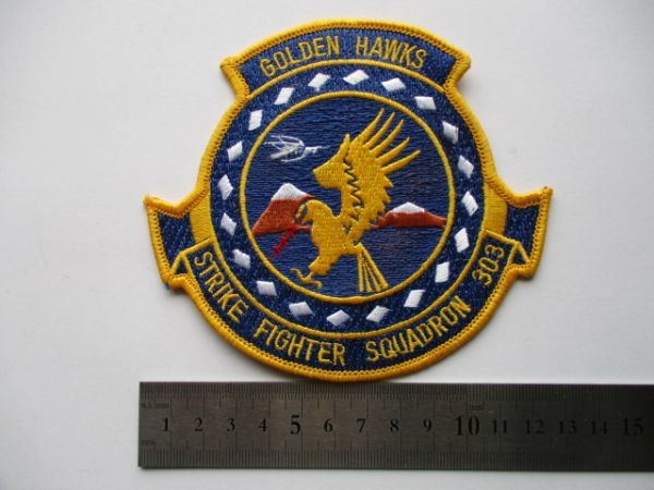 【送料無料】アメリカ海軍GOLDEN HAWKS第303戦闘攻撃飛行隊STRIKE FIGHTER SQUADRON 303パッチVFA-303ワッペン/patch NAVY米海軍USN米軍M66_画像8