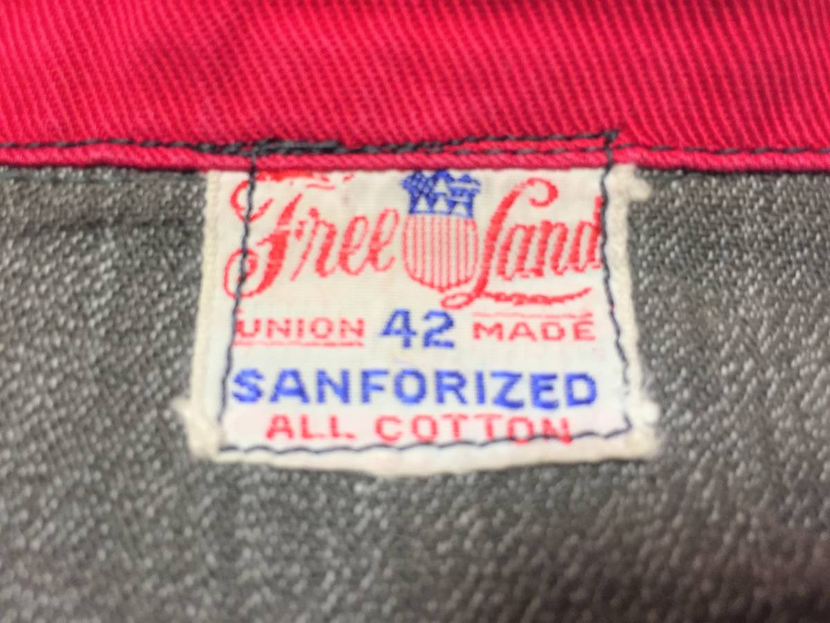 50's ”Free Land” 2トーン黒シャンブレーワークジャケット ビンテージ品の画像1