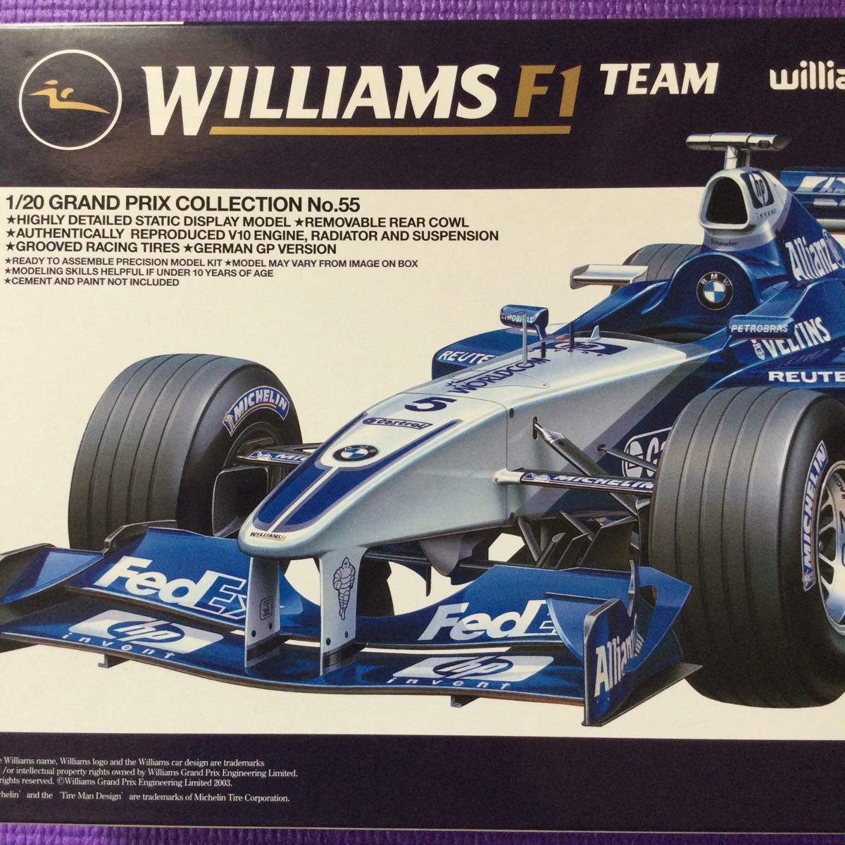 タミヤ TAMIYA 1/20ウィリアムズF1チーム　WilliamsBMW FW24 絶版希少品未組立 内袋未開封品_画像3